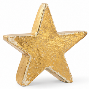 MIGROS Pure gold ceramic star Christmas decoration with textured metallic finish