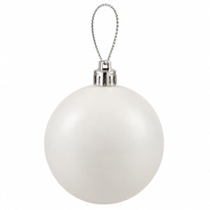 Migros BASIC white Christmas baubles set of 12 with glossy and matte finishes