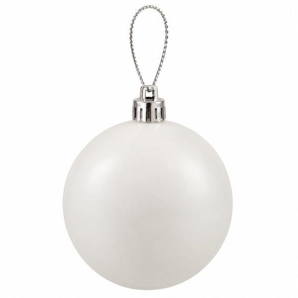 Migros BASIC white Christmas baubles set of 12 with glossy and matte finishes
