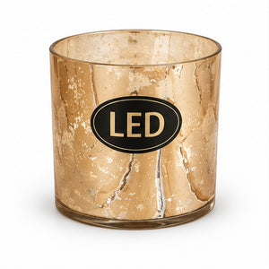 Traditional LED Glass Lantern with Real Wax Candle – Gold & Silver