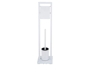 Wenko Mengara Floor-Standing Toilet Brush Set – 2-in-1 Glossy Lacquered Steel Holder