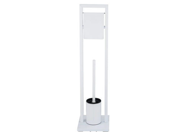 Wenko Mengara Floor-Standing Toilet Brush Set – 2-in-1 Glossy Lacquered Steel Holder