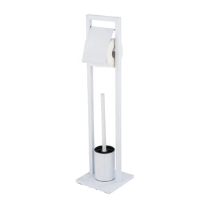 Wenko Mengara Floor-Standing Toilet Brush Set – 2-in-1 Glossy Lacquered Steel Holder