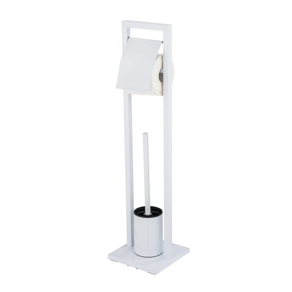 Wenko Mengara Floor-Standing Toilet Brush Set – 2-in-1 Glossy Lacquered Steel Holder