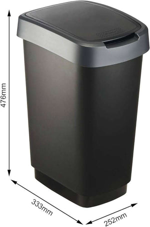 Rotho Twist Waste Bin with Lid - 50L - Made in Switzerland