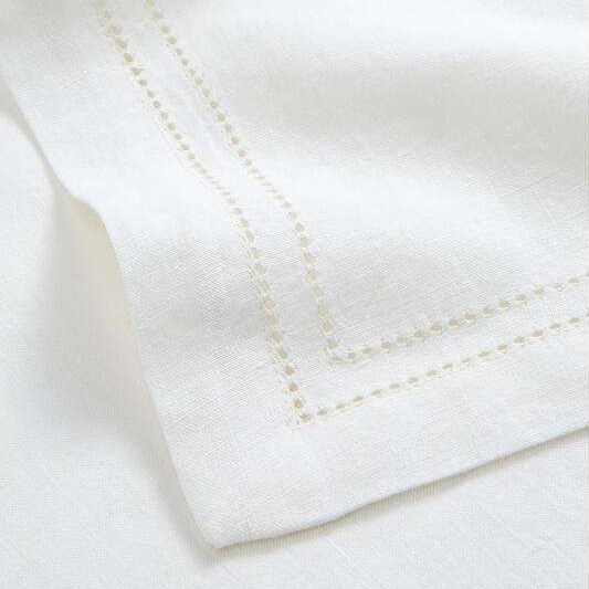 Elite Hemstitch White Tablecloth Dining Table Linen