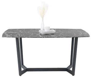 Reality Colonia Black Glass Marble Look Dining Table