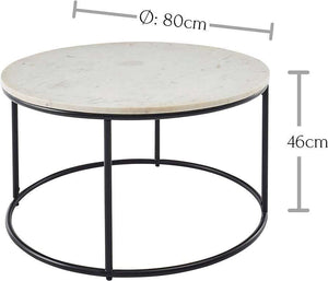 Round Marble Coffee Table by Stella (Balck or White)