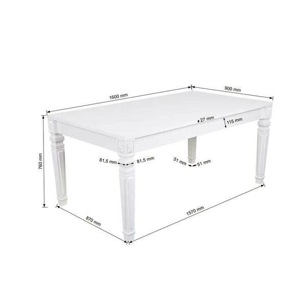 Minsk White & Black Marble-Look Extendable Dining Table