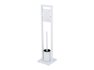 Wenko Mengara Floor-Standing Toilet Brush Set – 2-in-1 Glossy Lacquered Steel Holder