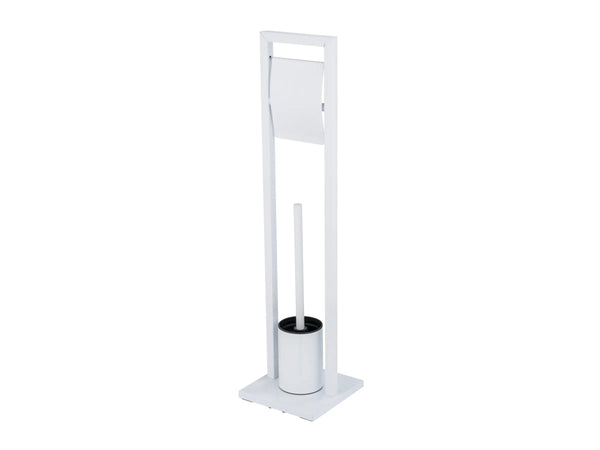 Wenko Mengara Floor-Standing Toilet Brush Set – 2-in-1 Glossy Lacquered Steel Holder