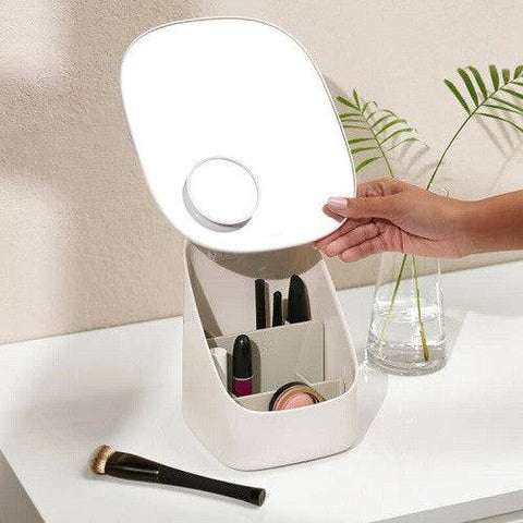 Joseph Joseph Viva Pedestal Mirror with Cosmetic Organiser