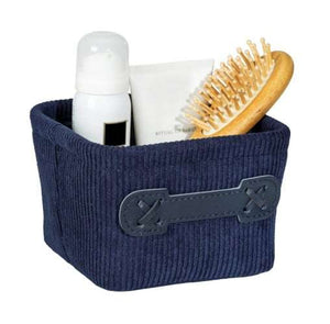 Wenko Bathroom basket Anela mini square, dark blue