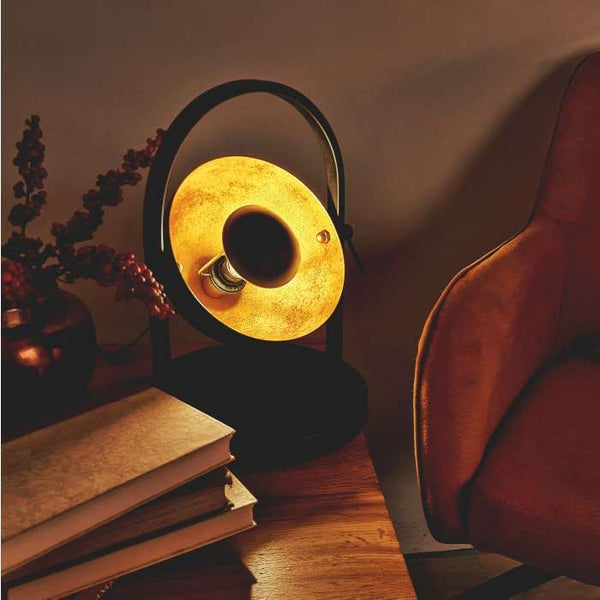 Nino Germany OLE Table Lamp – Rotatable Matte Black & Gold Designer Accent Light
