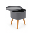 JEFF Round Storage Side Table with Removable Tray Top