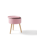 JEFF Round Storage Side Table with Removable Tray Top