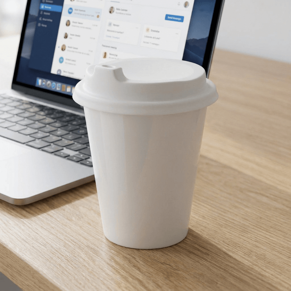 Double Wall Mug with Lid 200ml
