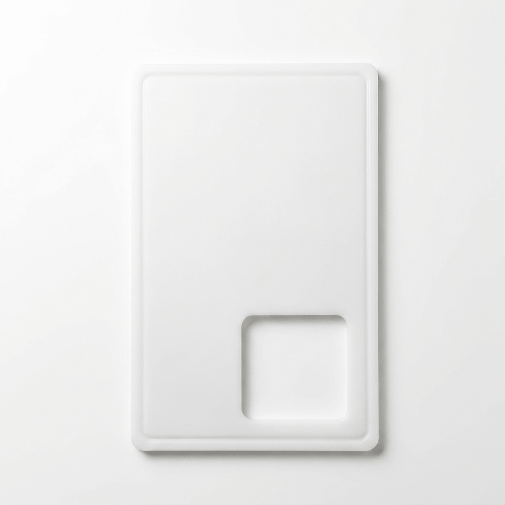 StrongHold White Cutting Board with Square Handle Cutout