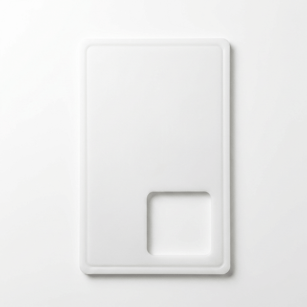StrongHold White Cutting Board with Square Handle Cutout