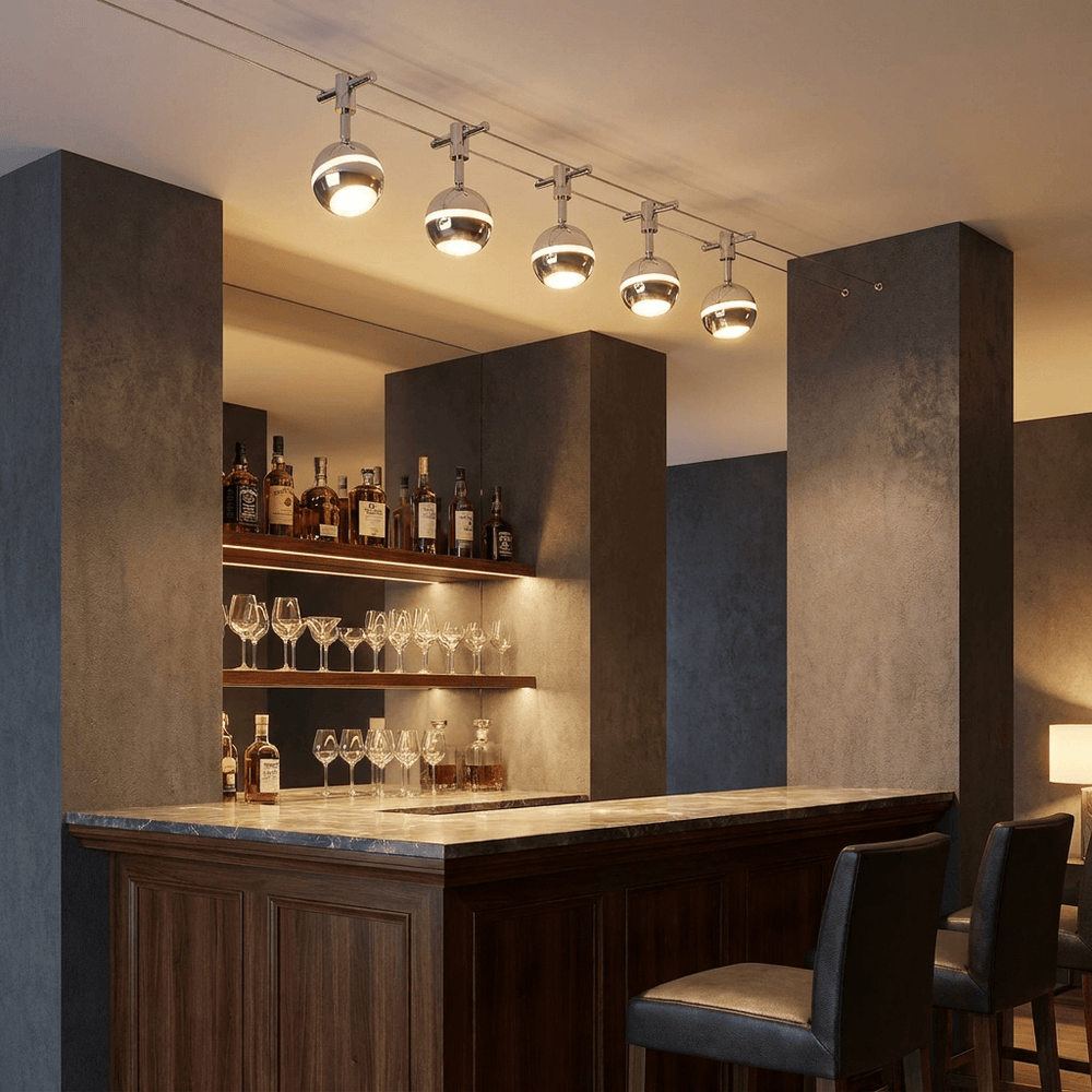 Trio Baloubet Chrome LED ceiling light