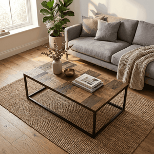 Binto Rustic Coffee Table 110 x 60 cm – Solid Mango Wood