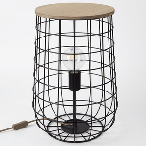 Nino Germany SILA Table Lamp – Dark Wood & Black