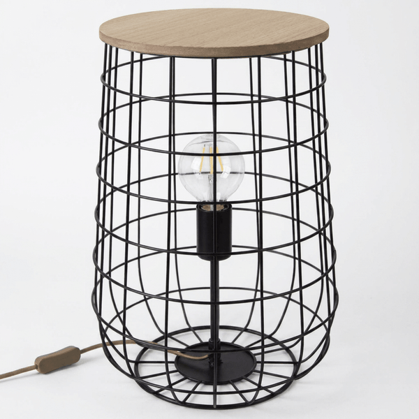 Nino Germany SILA Table Lamp – Dark Wood & Black