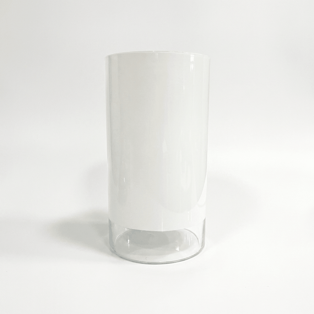 Modern White Glass Cylindrical Table Lamp