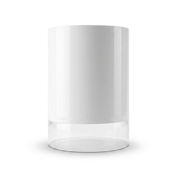 Modern White Glass Cylindrical Table Lamp
