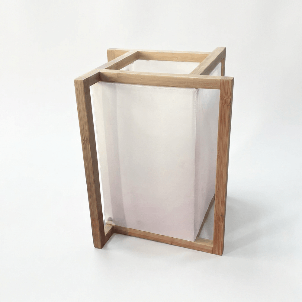 Minimalist Wooden Table Lamp with Fabric Shade