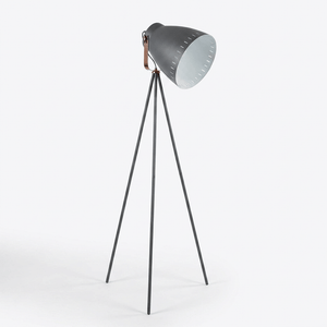 Nino Germany Makky Floor Lamp – Industrial Black & Copper Swivel Spotlight