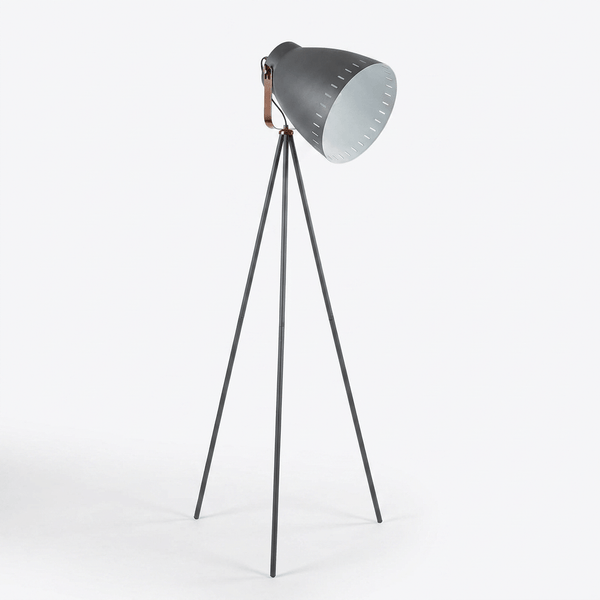 Nino Germany Makky Floor Lamp – Industrial Black & Copper Swivel Spotlight
