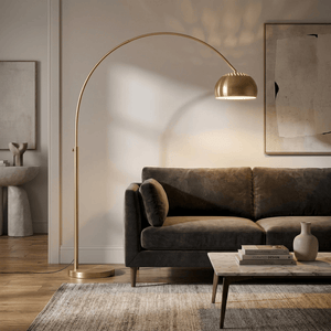 Metal Bow Floor Lamp Brass