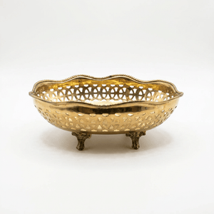 Migros Gold Decorative Footed Bowl 14 cm