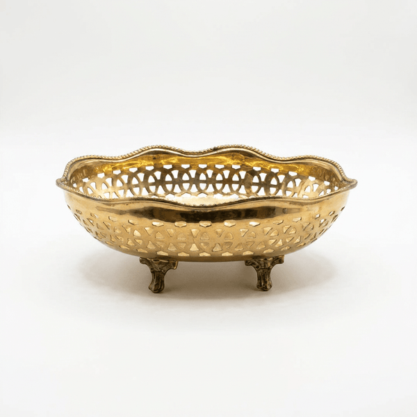 Migros Gold Decorative Footed Bowl 14 cm