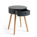 JERRY Round Side Table with Drawer