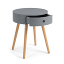 JERRY Round Side Table with Drawer