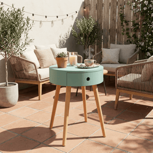 JERRY Round Side Table with Drawer