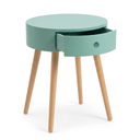 JERRY Round Side Table with Drawer