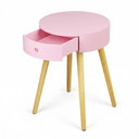 JERRY Round Side Table with Drawer