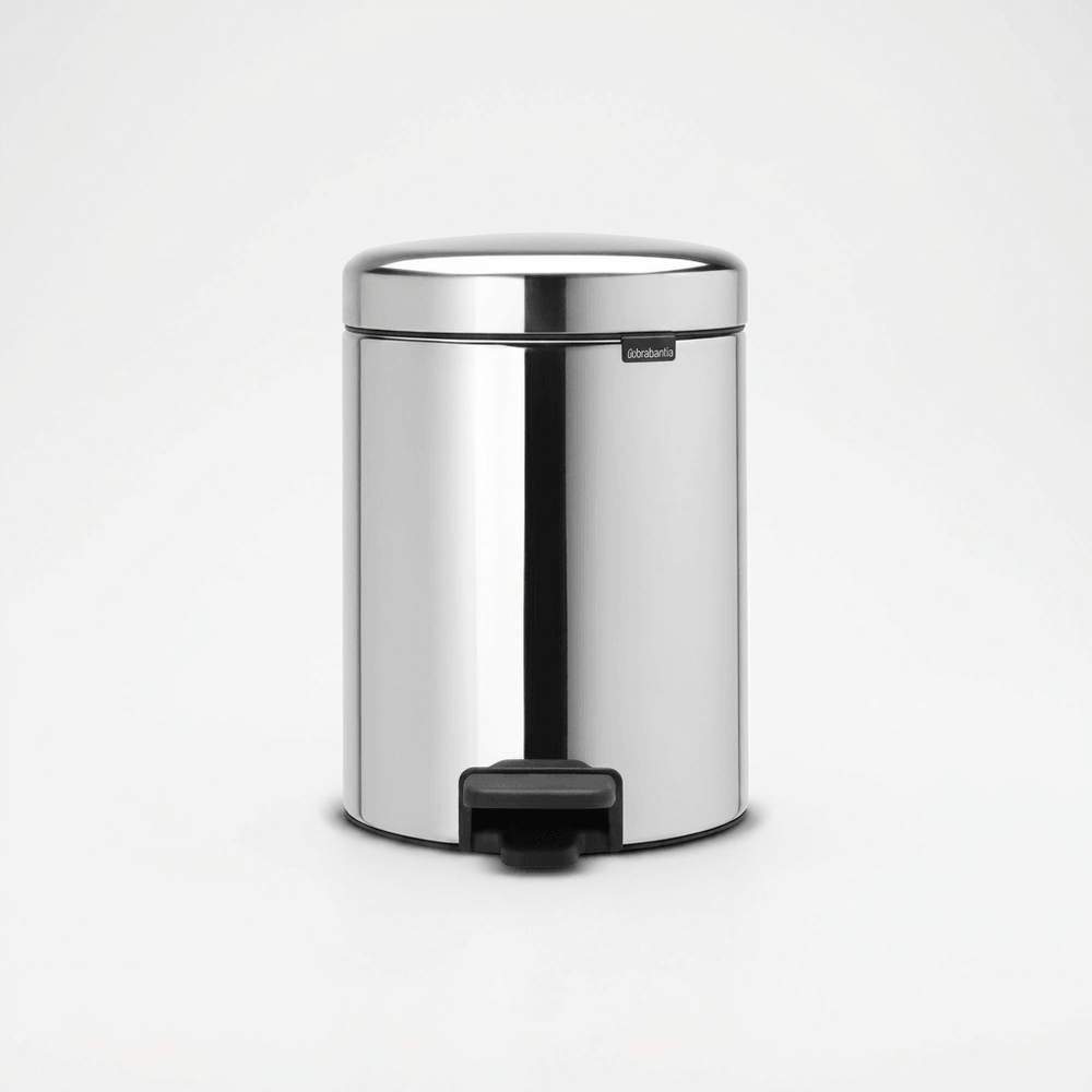 Brabantia Pedal Bin newIcon 5L Plastic Inner Bucket -Brilliant Steel
