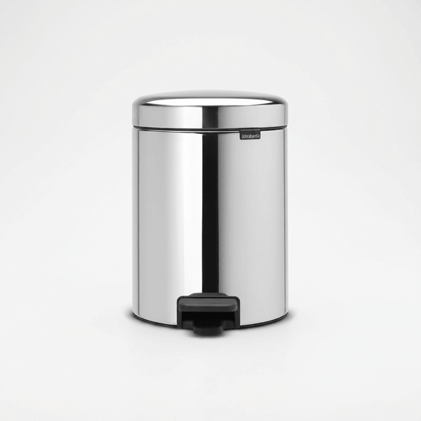 Brabantia Pedal Bin newIcon 5L Plastic Inner Bucket -Brilliant Steel