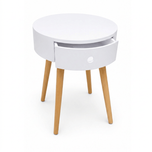JERRY Round Side Table with Drawer
