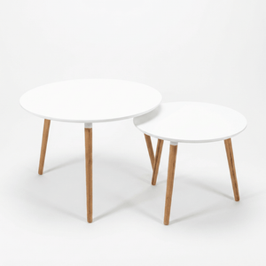 Retro Set of 2 Round Scandinavian Side Tables