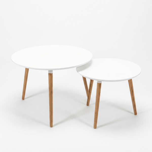 Retro Set of 2 Round Scandinavian Side Tables