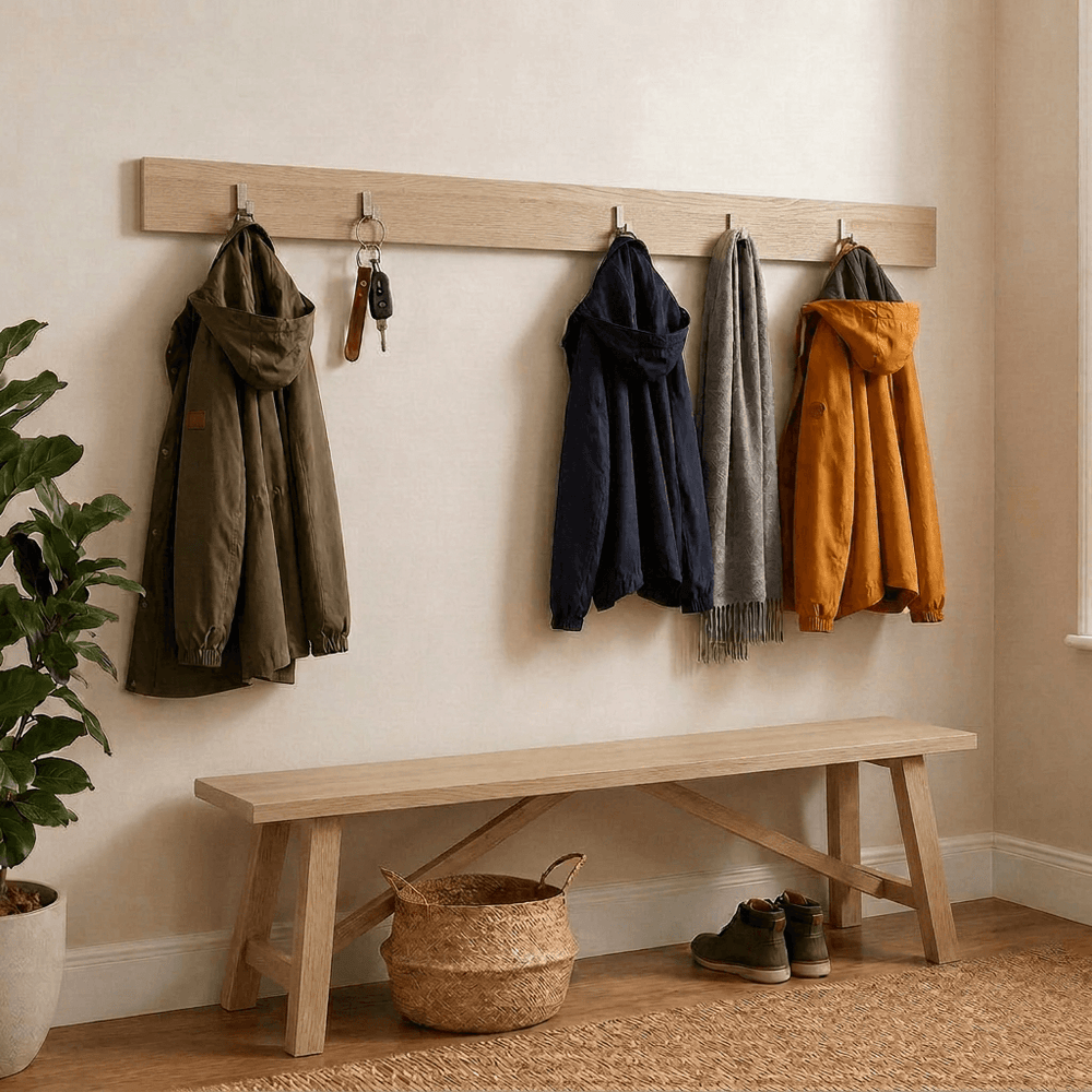 Modern Wall-Mounted Coat Rack with 5 Hooks