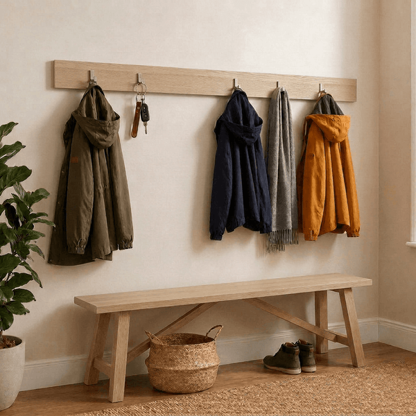 Modern Wall-Mounted Coat Rack with 5 Hooks