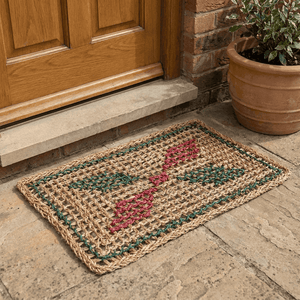 Handwoven Natural Fiber Entrance Mat 35 x 60 cm