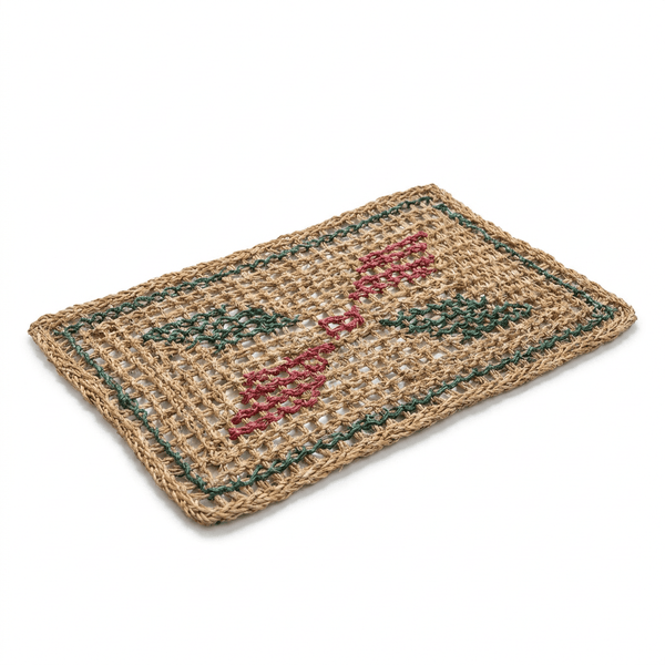 Handwoven Natural Fiber Entrance Mat 35 x 60 cm