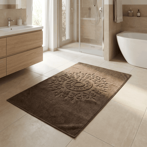 Aquanova Brown Embossed Bath Mat